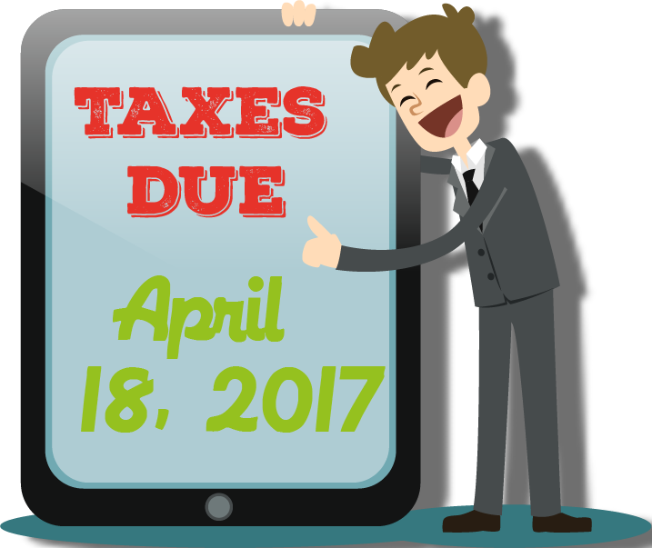 Tax Due Date Man with Tablet